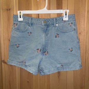 Floral jean shorts